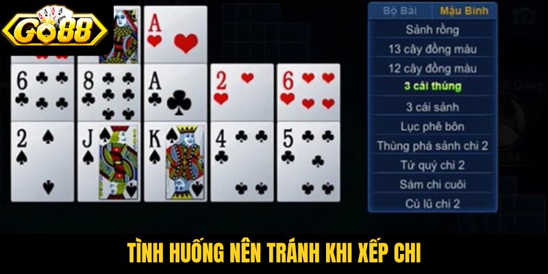 Tình huống nên tránh khi xếp chi