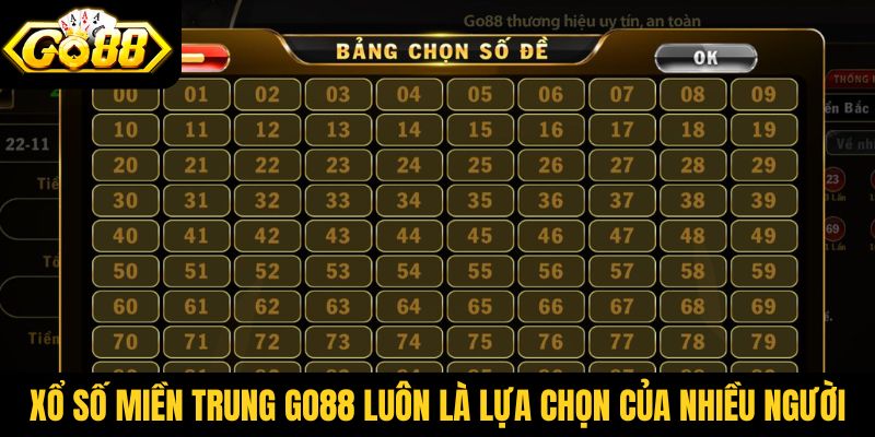 Xổ số miền Trung Go88 luôn là lựa chọn của nhiều người chơi